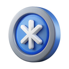 Fototapeta premium 3d render of a blue and gray asterisk icon isolated on transparent background