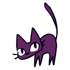 手描きのポップで個性的な黒猫