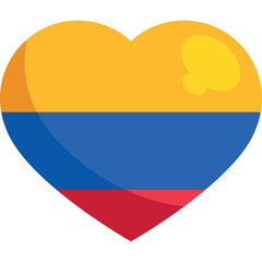 Heart illustration with Colombian flag colors