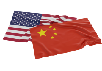 Flags Symbolizing International Relations and Cooperation