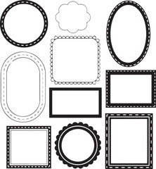 Silhouette of Decorative Frame Borders Vector Set in Various Shapes and Styles