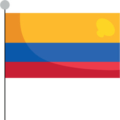 Fototapeta premium Colombian national flag in flat vector style