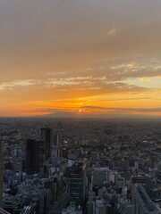Fototapeta premium sunset over the city