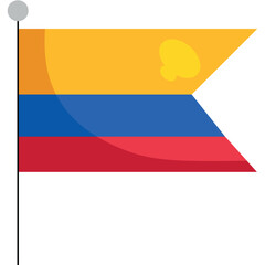 Colombian national flag in flat vector style