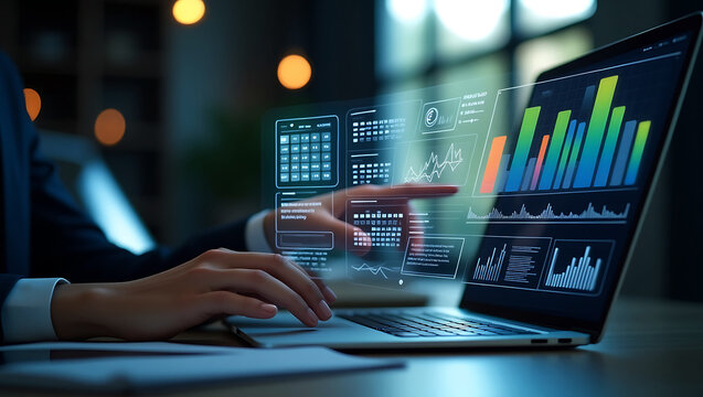 Project management and management project workflow scheduling interface. A business professional analyzing Gantt charts, managing task execution through a digital strategy dashboard