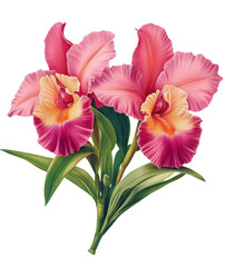 Obraz premium Vibrant orchid flowers botanical garden image natural setting close-up beauty of nature