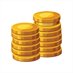 Stacked Gold Coins: Financial Success Illustration