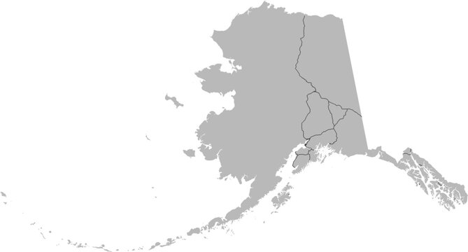 Alaska vector map of the National Highway System with state boundary (NHS,  Albers Equal Area projection, PPT-compatible & fully editable)