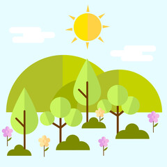 Beautiful natural ecosystem vector illustration.