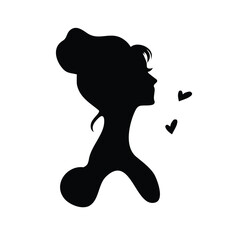 Portrait of a beautiful woman in an elegant wide-brimmed hat in a minimalist style. Young girl in a dress. High Fashion vector illustration.