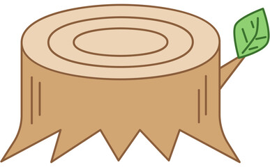 シンプルな切り株イラスト（年輪少なめ）