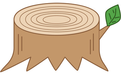 しっかり年輪の切り株イラスト