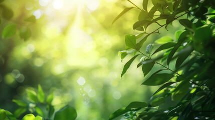 Green leaves. Nature of green leaf in garden at summer.