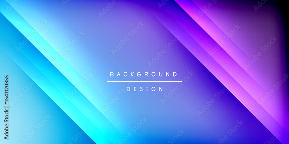Poster Abstract gradient background. Diagonal lines create dynamic visual effect. Blue, purple hues dominate composition. Minimalist design.