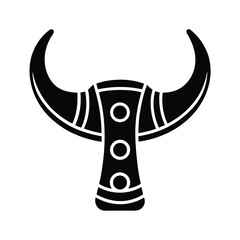 Norse Horn Glyph Icon Vector Illustration