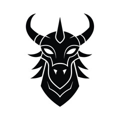 Norse Dragon Face Icon Vector Illustration