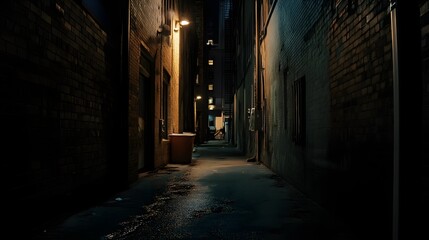 Dark city alleyway night urban scene mysterious
