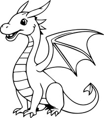 coloring page for a dragon