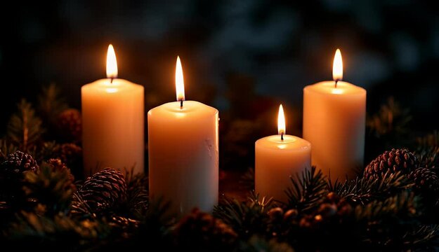 Advent Candles in Wreath - Powered by Adobe