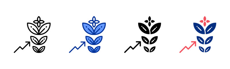 Growth icon sheet multiple style collection