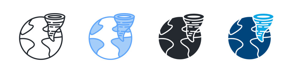 Storm Icon Set Multiple Style. Design In Outline, Blue, Glyph, Dual Tone