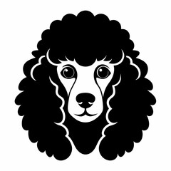 Poodle head silhouette vector black on white background