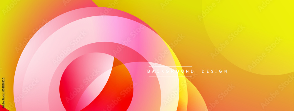 Aufkleber Abstract colorful layers create dynamic background. Gradient shades blend, forming flowing shapes. Modern design element for projects.