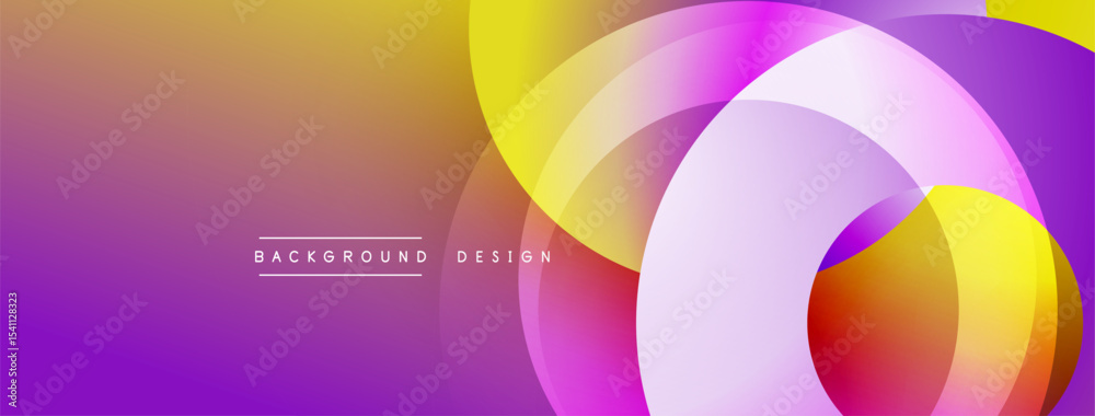 Aufkleber Abstract colorful layers create dynamic visual effect. Gradient blends purple, pink, yellow hues. Modern design element for backgrounds.