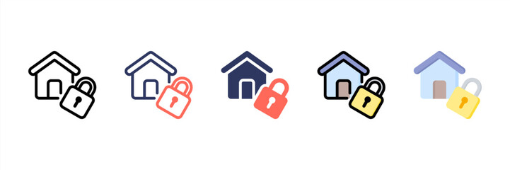 Padlock Multi Style Icon Set
