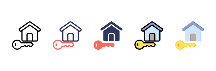 Key Multi Style Icon Set