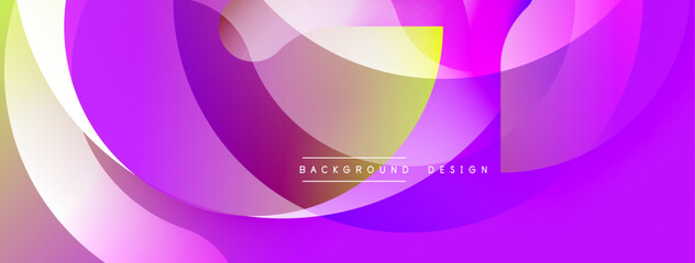 Abstract flowing shapes, vibrant purple hues dominate design. Soft gradients create dynamic visual texture. Modern background element.