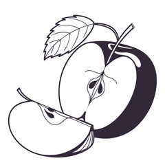 silhouette apple on white background