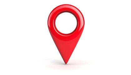 Red map pointer on white background.