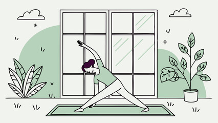 Person Practicing Yoga in a Peaceful Interior Space.