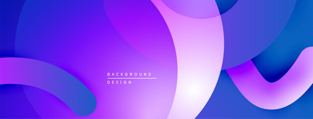 Abstract fluid shapes, vibrant purple hues, smooth gradients. Modern design element for backgrounds, presentations.