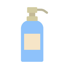 Bottle designed for liquid soap with a pump in a light blue color
