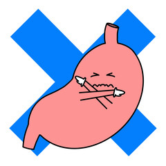 バツを表現する腸のイラスト