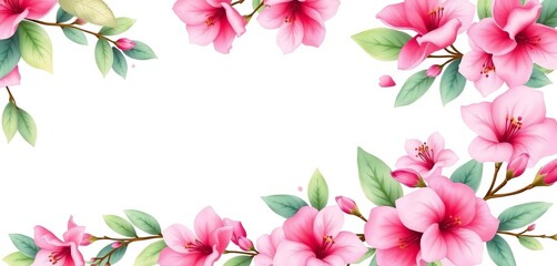 Fototapeta premium Elegant watercolor spring pink bougainvillea wedding invitation set, bride, groom