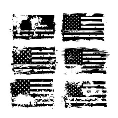 Set of abstract Grunge American flag. distressed USA flag. Vintage American flag