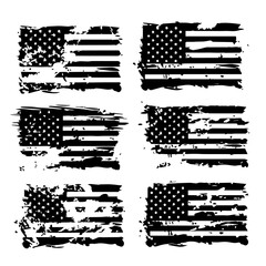 Set of abstract Grunge American flag. distressed USA flag. Vintage American flag