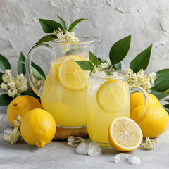 lemonade with lemon and mint
