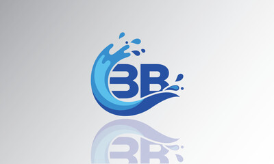 BB Wave Monogram Logo – Creative Splash Letter mark with Water Flow & Motion Effect for Fresh, Dynamic Branding & Aqua-Themed Identity Design
