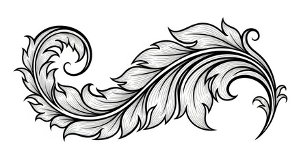 Obraz premium A decorative swirl of intricate leaves and curls, ideal for design and artistic embellishments.