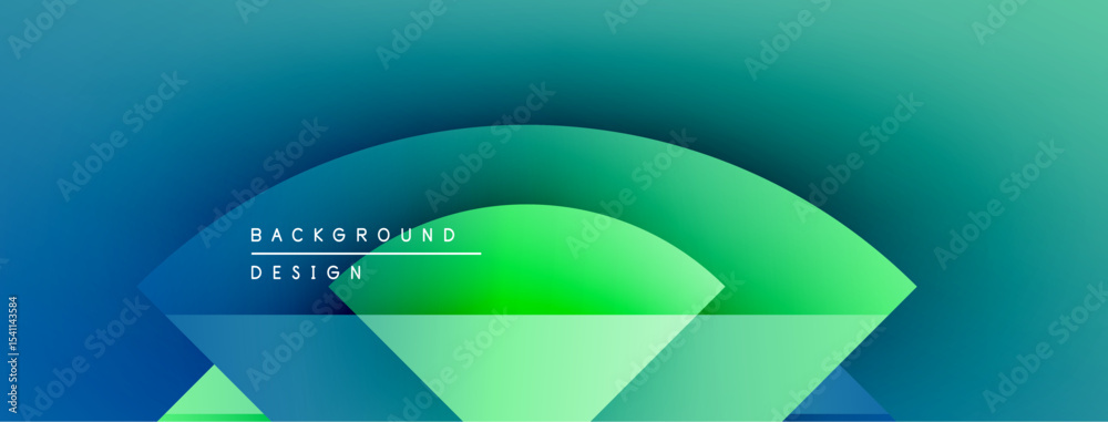 Aufkleber Abstract gradients create flowing shapes. Blue transitions to vibrant green. Minimalist design with text overlay. Modern aesthetic.