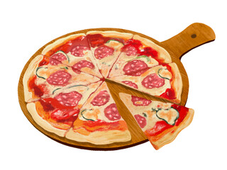 ペパロニピッツァ（プレート付き）カットピース