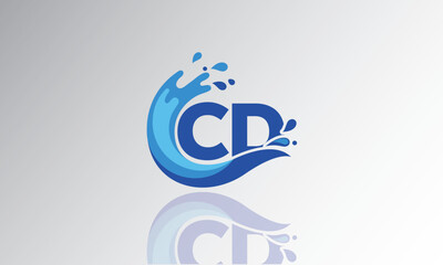 CD Wave Monogram Logo – Creative Splash Letter mark with Water Flow & Motion Effect for Fresh, Dynamic Branding & Aqua-Themed Identity Design
