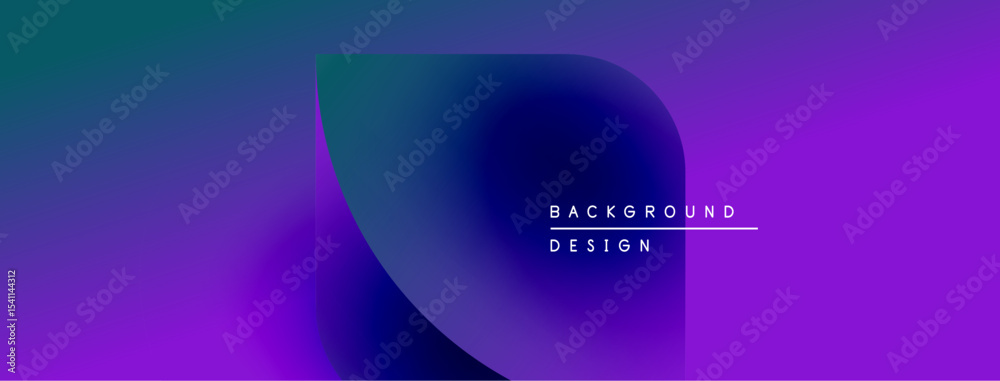 Poster abstract purple, blue gradients create modern background. minimalist design features text elements, 