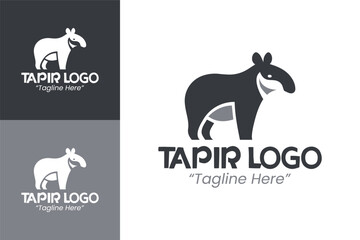 Unique Tapir Animal Logo for Branding with Simple Black and White Theme