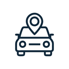 Car with location pin Icon