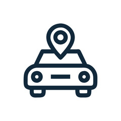 Car Location Pin Icon Vector